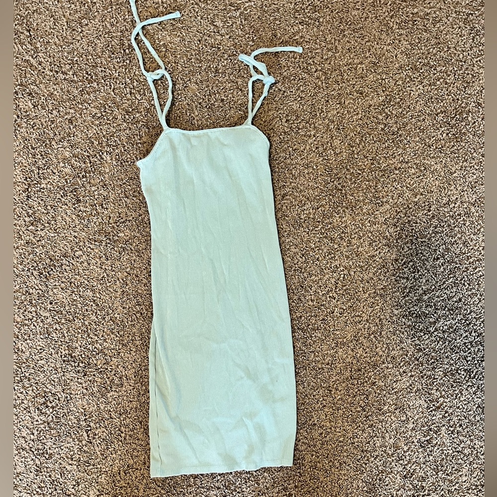 Blue ribbed dress!